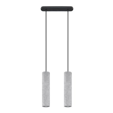 Hanglamp aan kabel LUVO 2xGU10/40W/230V beton/zwart
