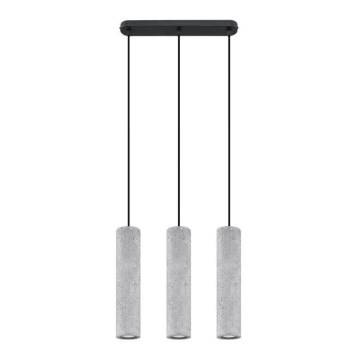 Hanglamp aan kabel LUVO 3xGU10/40W/230V beton/zwart