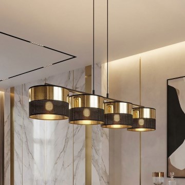Hanglamp aan kabel LUX 4xE27/15W/230V zwart/goud
