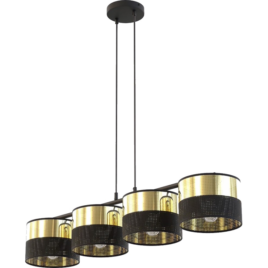 Hanglamp aan kabel LUX 4xE27/15W/230V zwart/goud