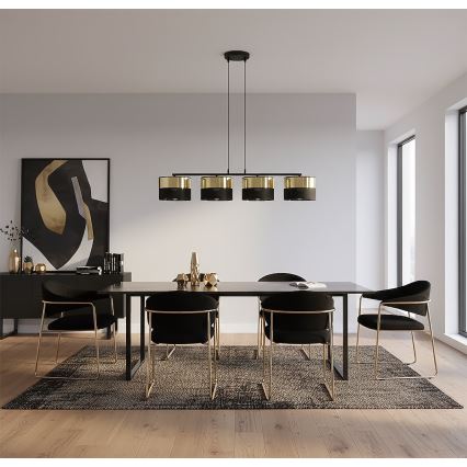 Hanglamp aan kabel LUX 4xE27/15W/230V zwart/goud