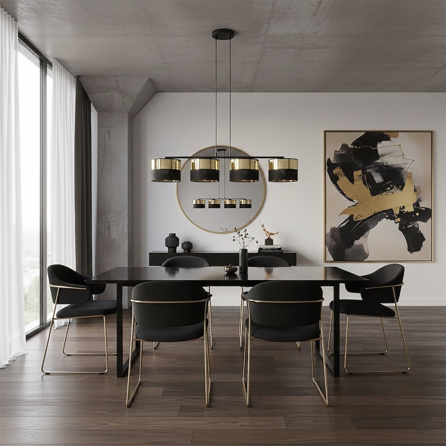 Hanglamp aan kabel LUX 4xE27/15W/230V zwart/goud