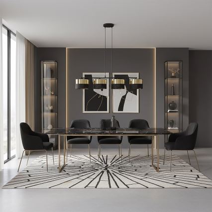 Hanglamp aan kabel LUX 4xE27/15W/230V zwart/goud