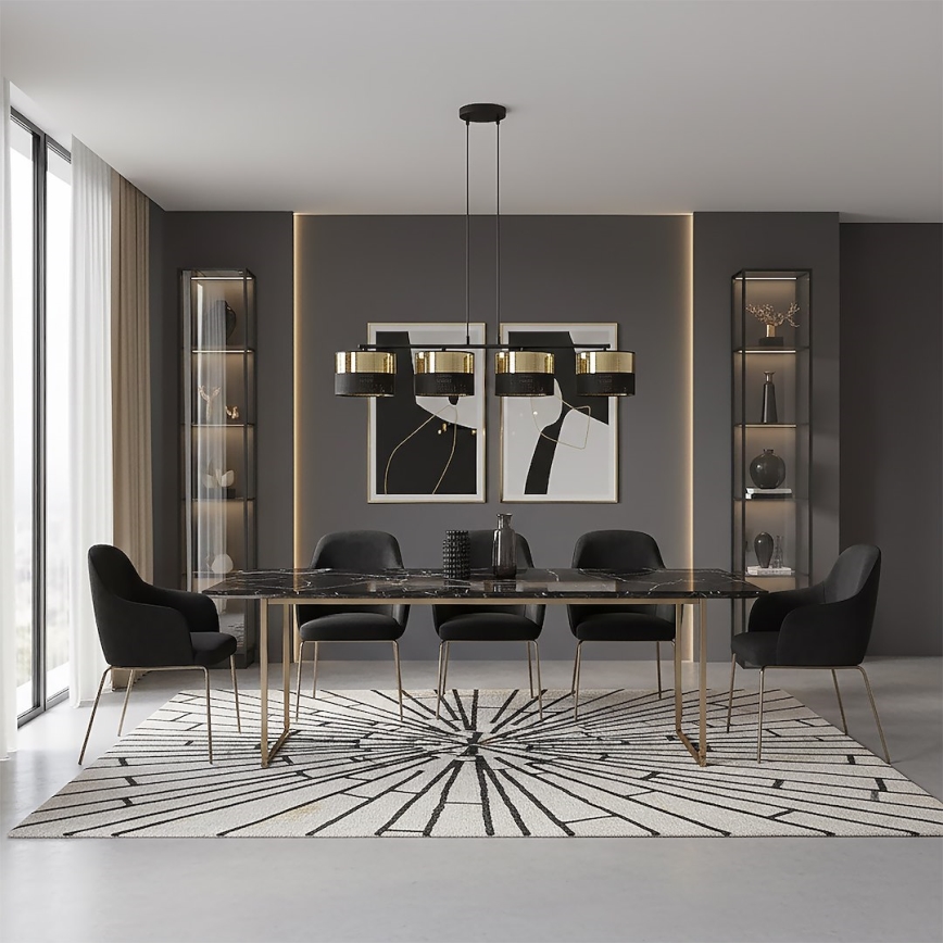 Hanglamp aan kabel LUX 4xE27/15W/230V zwart/goud