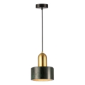 Hanglamp aan kabel MARBLE 1xE27/60W/230V goud/groen/marmerdecor