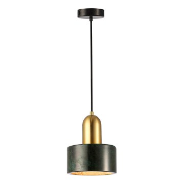 Hanglamp aan kabel MARBLE 1xE27/60W/230V goud/groen/marmerdecor