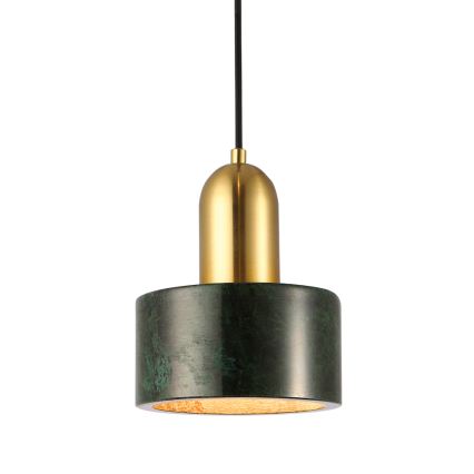Hanglamp aan kabel MARBLE 1xE27/60W/230V goud/groen/marmerdecor