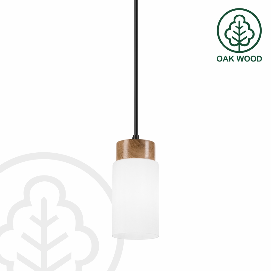 Hanglamp aan kabel MARKUS 1xE27/15W/230V zwart/eiken