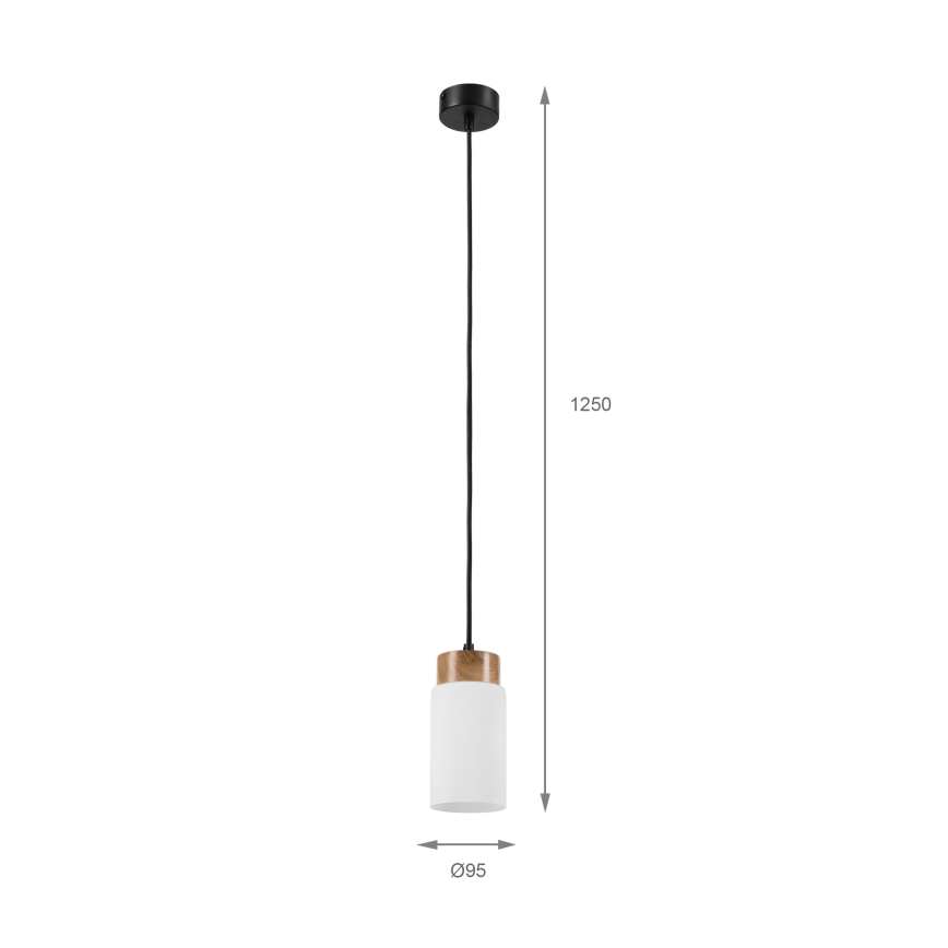 Hanglamp aan kabel MARKUS 1xE27/15W/230V zwart/eiken