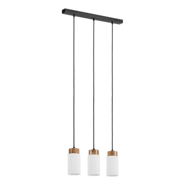 Hanglamp aan kabel MARKUS 3xE27/15W/230V zwart/eiken