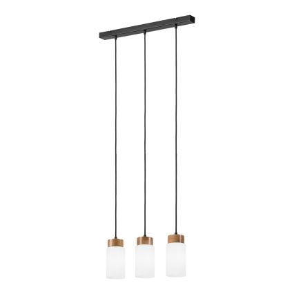 Hanglamp aan kabel MARKUS 3xE27/15W/230V zwart/eiken