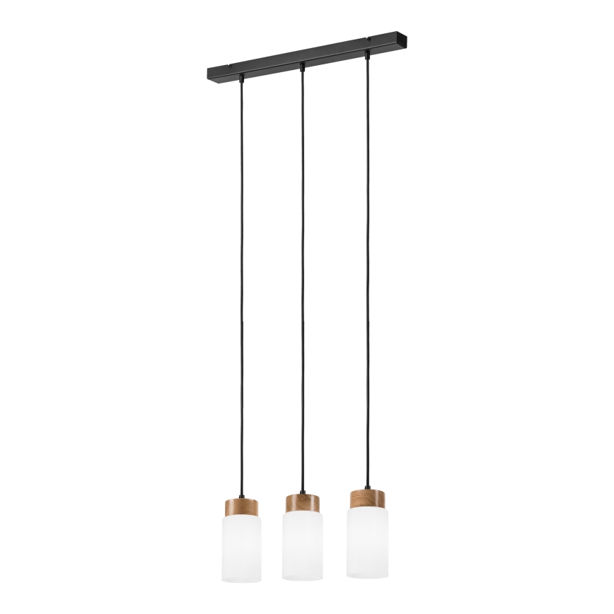 Hanglamp aan kabel MARKUS 3xE27/15W/230V zwart/eiken