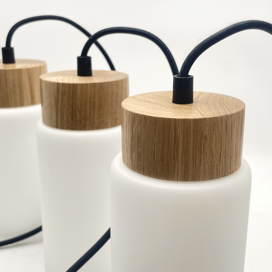 Hanglamp aan kabel MARKUS 3xE27/15W/230V zwart/eiken