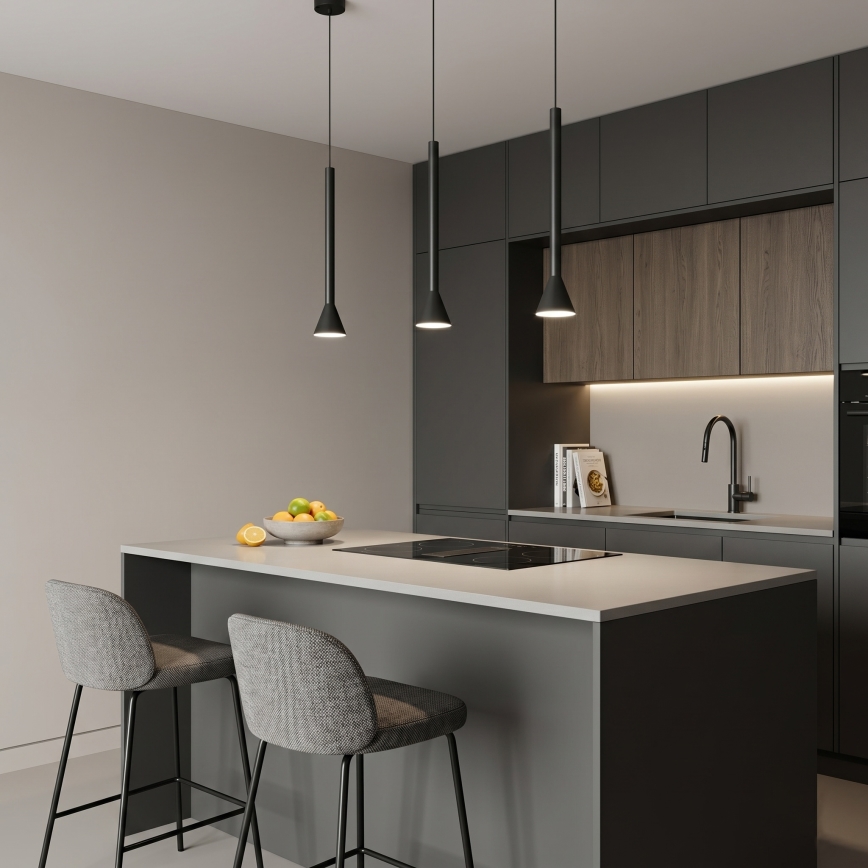 Hanglamp aan kabel MAZZO 1xGU10/8W/230V zwart