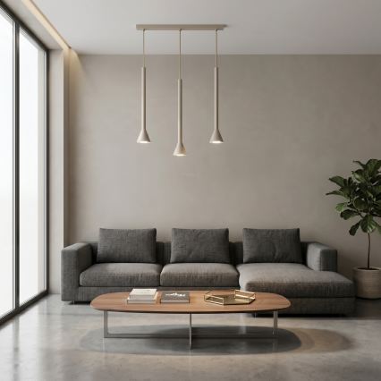 Hanglamp aan kabel MAZZO 3xGU10/8W/230V beige