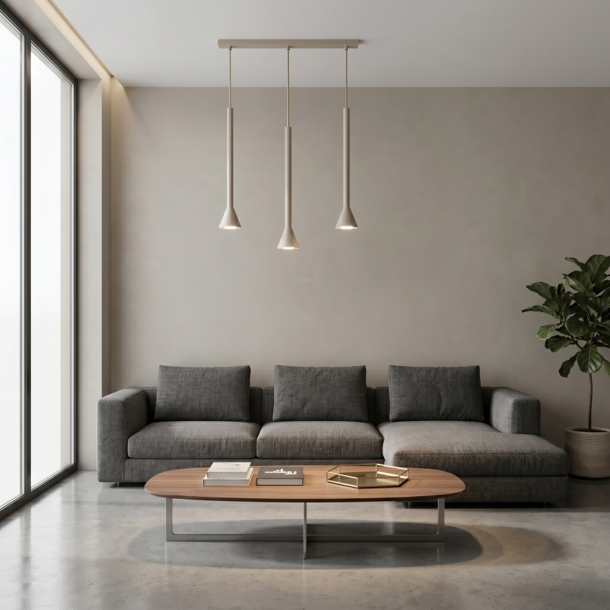 Hanglamp aan kabel MAZZO 3xGU10/8W/230V beige