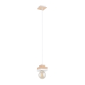 Hanglamp aan kabel MIKO 1xE27/15W/230V wit/beige