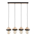 Hanglamp aan kabel MIKO 4xE27/15W/230V zwart/beige