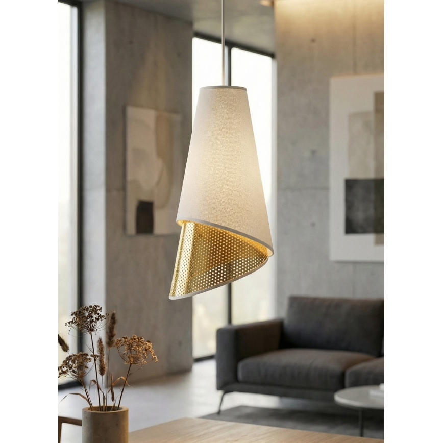 Hanglamp aan kabel MODA 1xE27/15W/230V wit/goud
