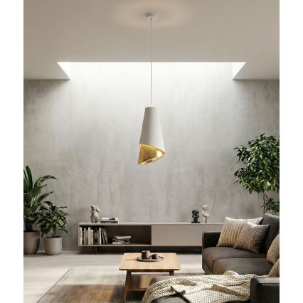 Hanglamp aan kabel MODA 1xE27/15W/230V wit/goud