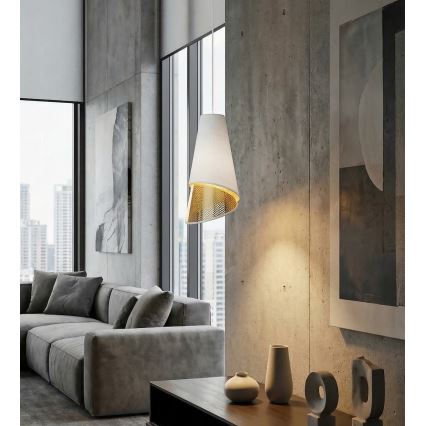 Hanglamp aan kabel MODA 1xE27/15W/230V wit/goud