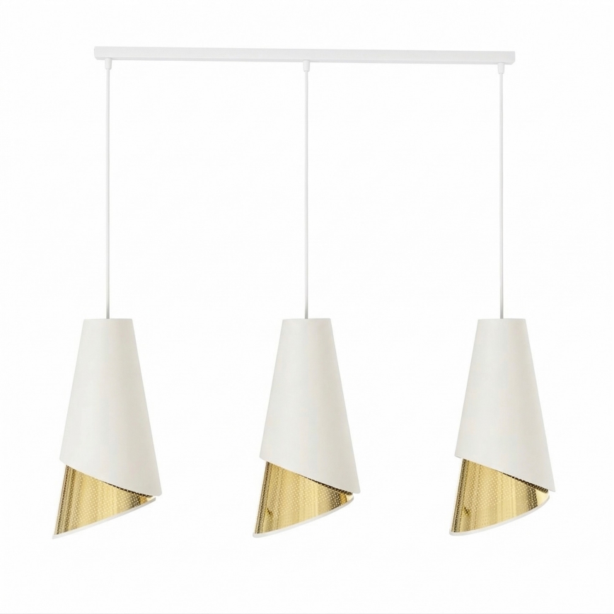 Hanglamp aan kabel MODA 3xE27/15W/230V wit/goud