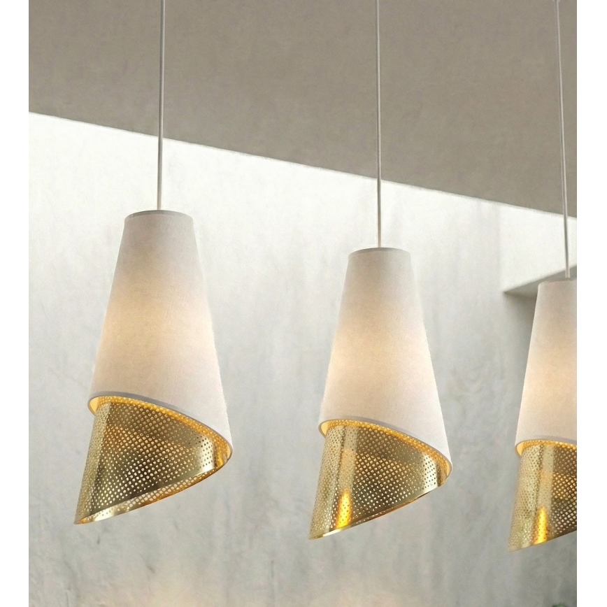 Hanglamp aan kabel MODA 3xE27/15W/230V wit/goud