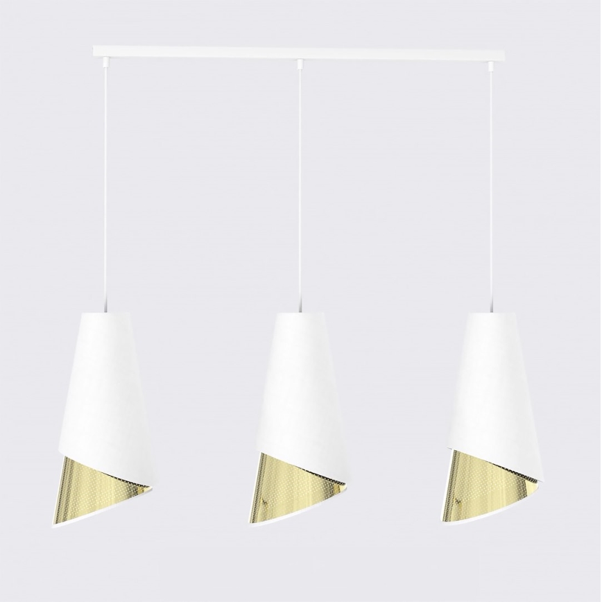 Hanglamp aan kabel MODA 3xE27/15W/230V wit/goud