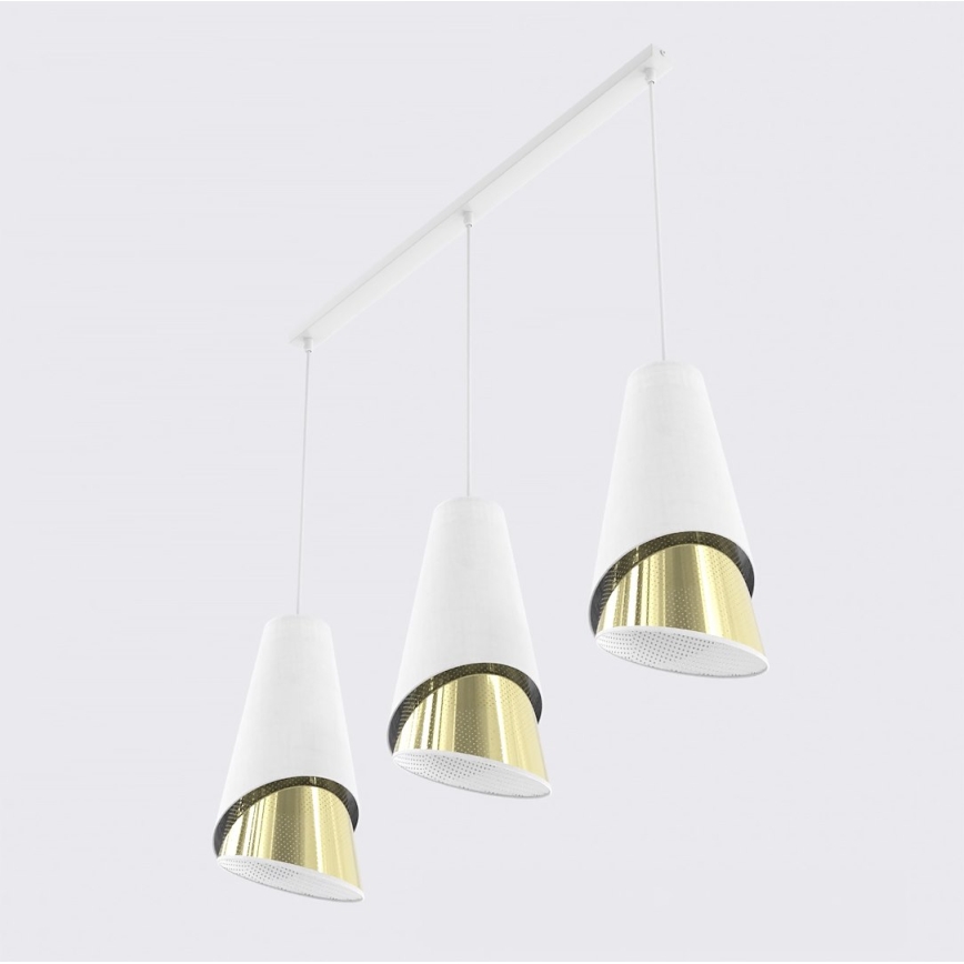 Hanglamp aan kabel MODA 3xE27/15W/230V wit/goud