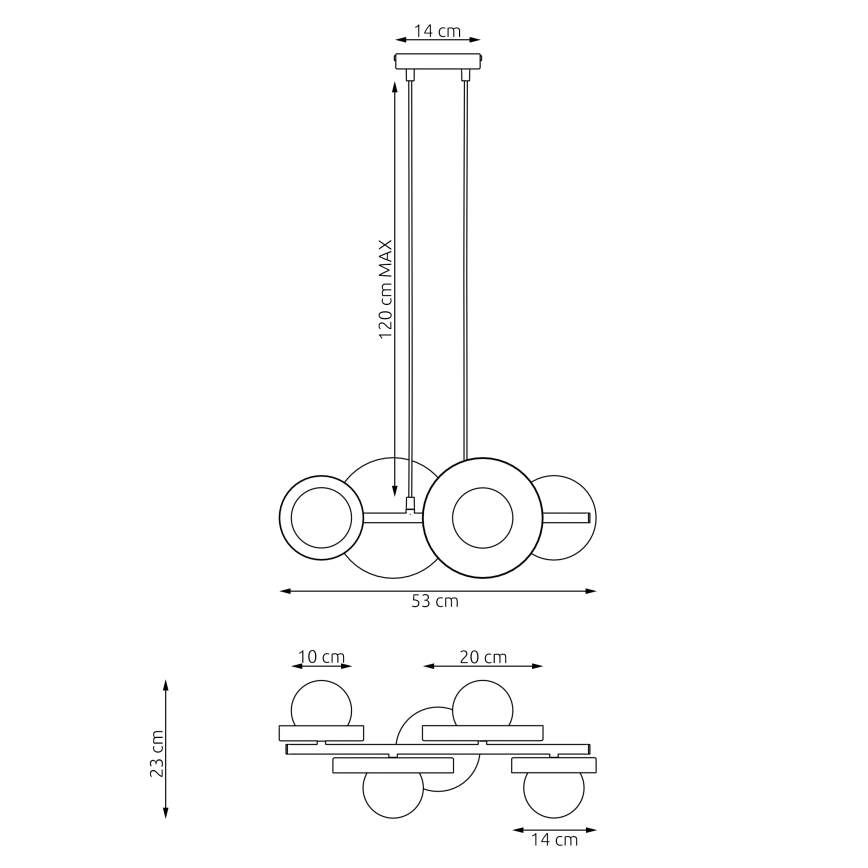 Hanglamp aan kabel MODEL 4xG9/8W/230V, wit