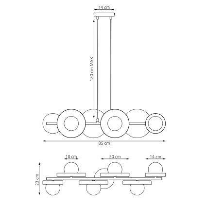 Hanglamp aan kabel MODEL 6xG9/8W/230V zwart