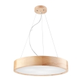 Hanglamp aan kabel NATURAL 3xE27/60W/230V Ø 47 cm dennenhout