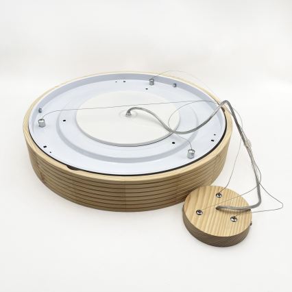 Hanglamp aan kabel NATURAL MODERN 3xE27/15W/230V Ø 47,5 cm grenen