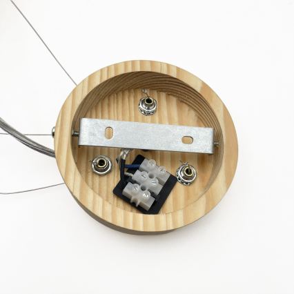 Hanglamp aan kabel NATURAL MODERN 3xE27/15W/230V Ø 47,5 cm grenen