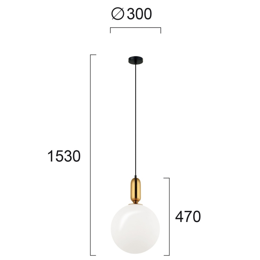Hanglamp aan kabel NEPTUNE 1xE27/40W/230V goud