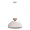 Hanglamp aan kabel NEVIS 1xE27/15W/230V Ø 38 cm crème