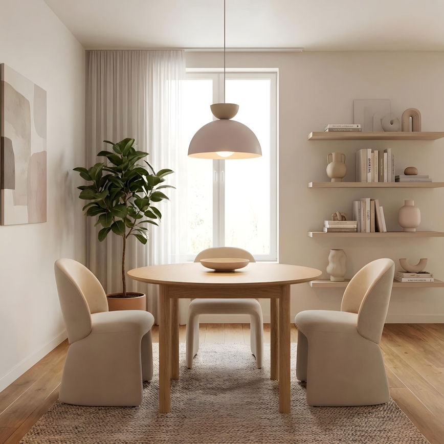 Hanglamp aan kabel NEVIS 1xE27/15W/230V Ø 38 cm crème