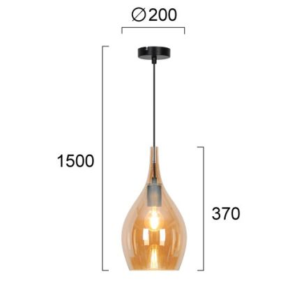 Hanglamp aan kabel NEXT 1xE27/40W/230V oranje/zwart