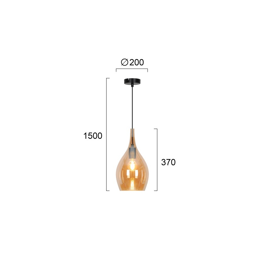 Hanglamp aan kabel NEXT 1xE27/40W/230V oranje/zwart