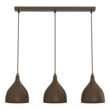 Hanglamp aan kabel NOAK CLASSIC 3xE27/15W/230V bruin