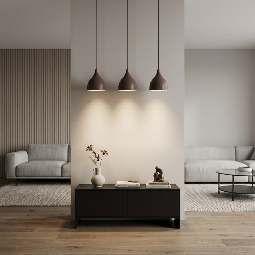 Hanglamp aan kabel NOAK CLASSIC 3xE27/15W/230V bruin