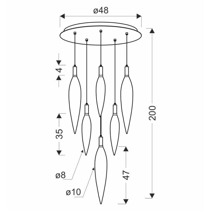 Hanglamp aan kabel NORDIC 11xG9/5W/230V zwart