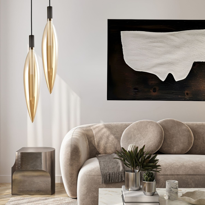 Hanglamp aan kabel NORDIC 1xG9/5W/230V zwart/rookbeige