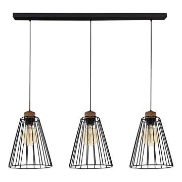 Hanglamp aan kabel ORAZIO 3xE27/60W/230V dennenhout