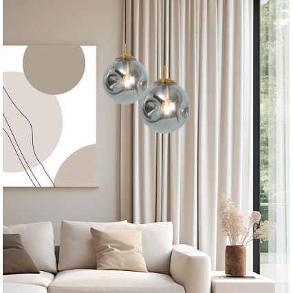 Hanglamp aan kabel OSCAR 1xE27/40W/230V rookzwart