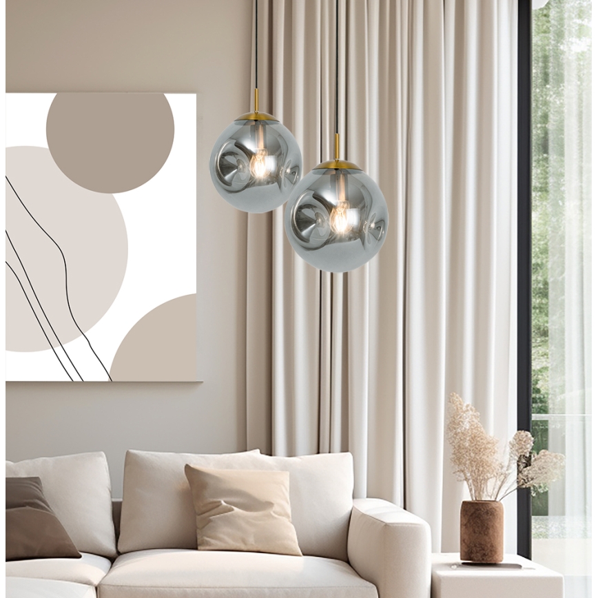Hanglamp aan kabel OSCAR 1xE27/40W/230V rookzwart