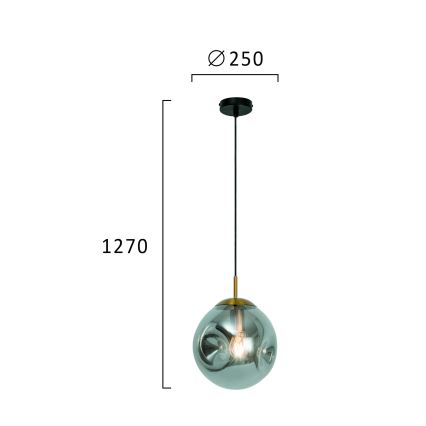 Hanglamp aan kabel OSCAR 1xE27/40W/230V rookzwart