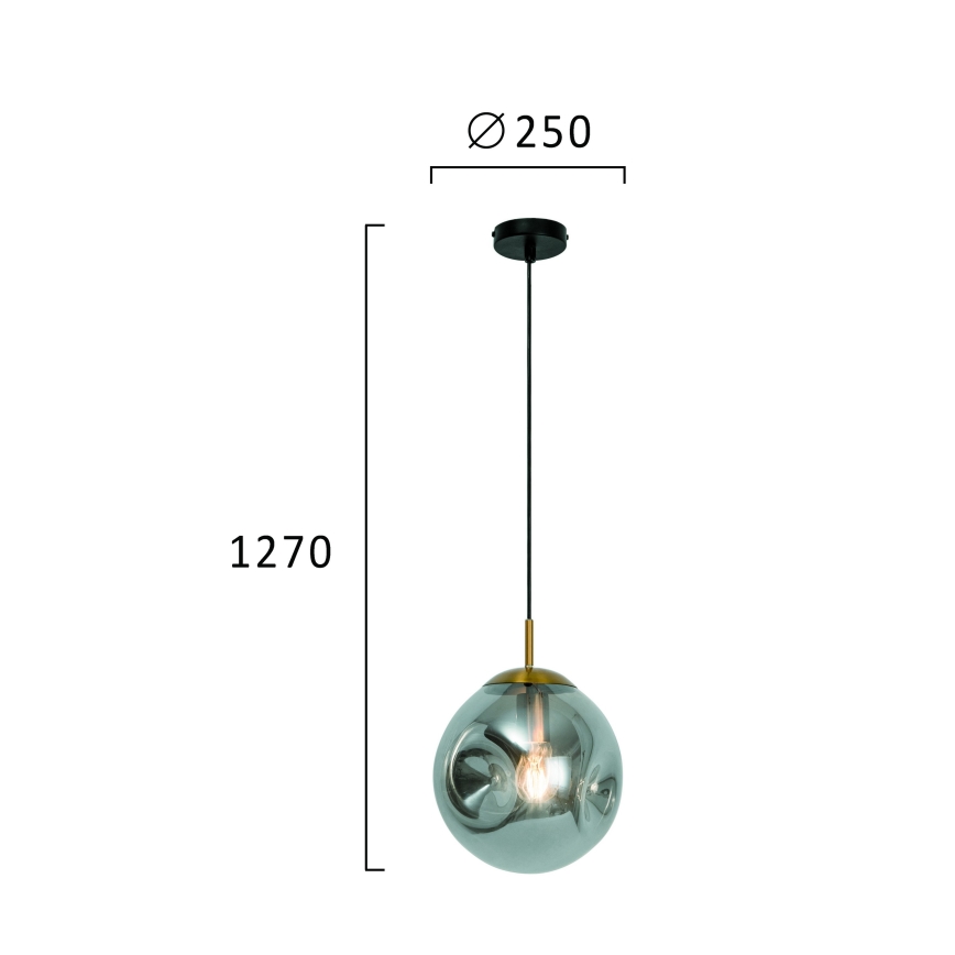 Hanglamp aan kabel OSCAR 1xE27/40W/230V rookzwart