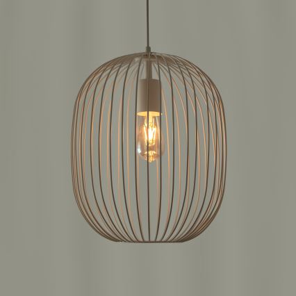 Hanglamp aan kabel OVELLA 1xE27/15W/230V Ø 34 cm crème