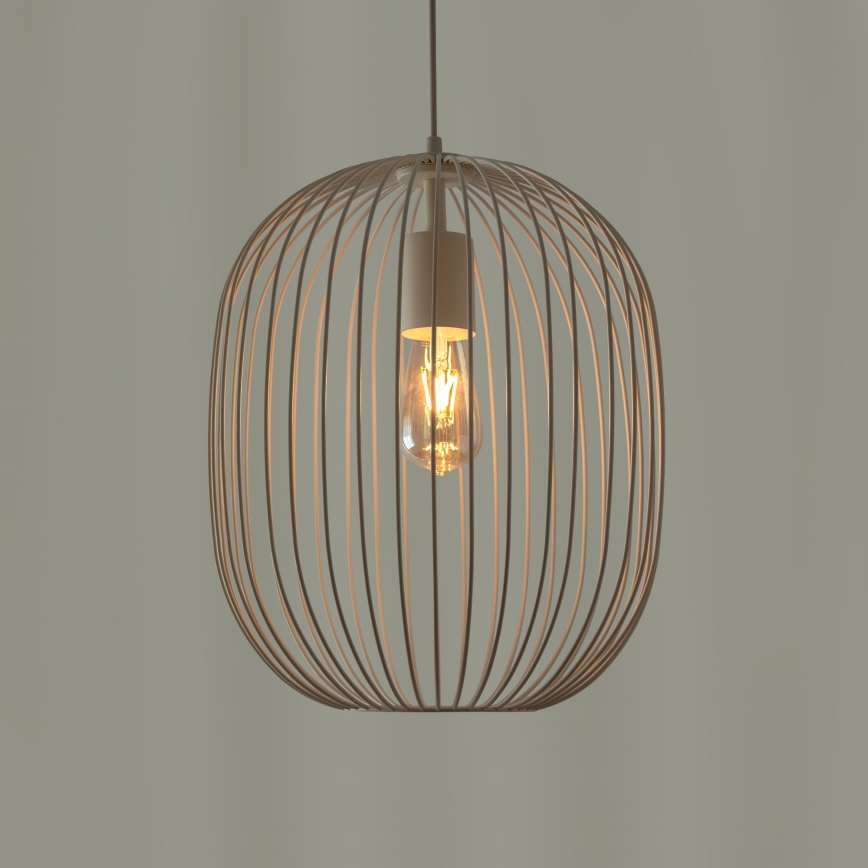 Hanglamp aan kabel OVELLA 1xE27/15W/230V Ø 34 cm crème